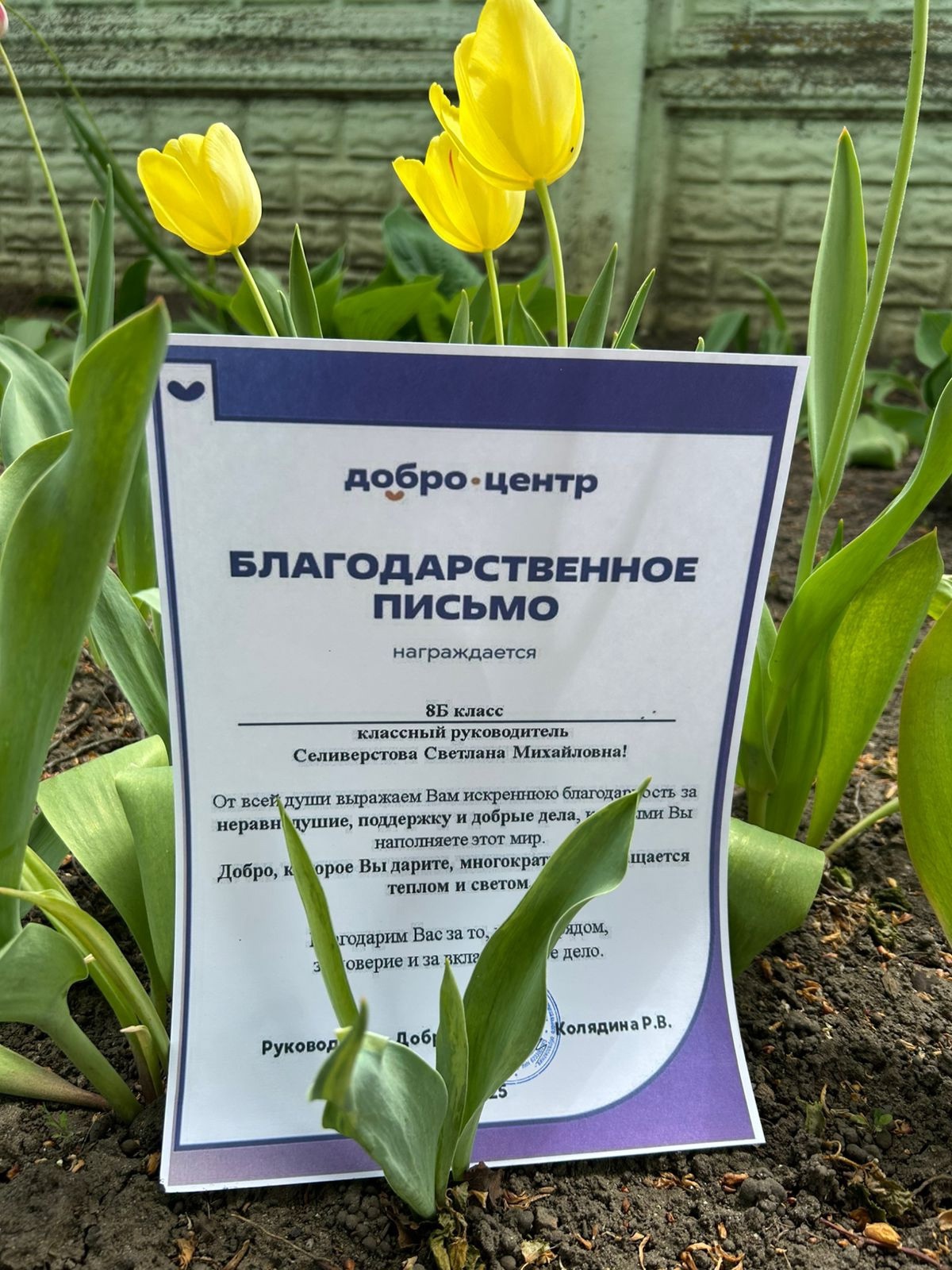 Награждение за Весеннюю неделю добра.